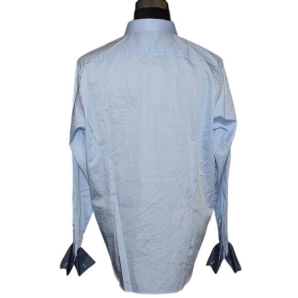 NWT Ted Baker London 17.5 Blue French Cuff Paisley Collar Office Dress Shirt - Picture 2 of 8